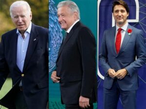 Lopez Obrador, Biden y Trudeau discuten en la Cumbre de Líderes de América del Norte